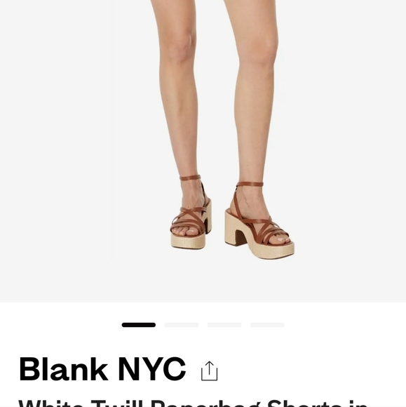 NEW Blank NYC White Twill Paperbag Shorts in Far Away White size Small - Picture 5 of 11